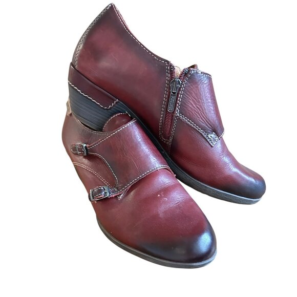 PIKOLINOS Rotterdam Women’s Double Monk Strap Booties Red Leather Sz 40 (US 9.5) - Picture 1 of 8